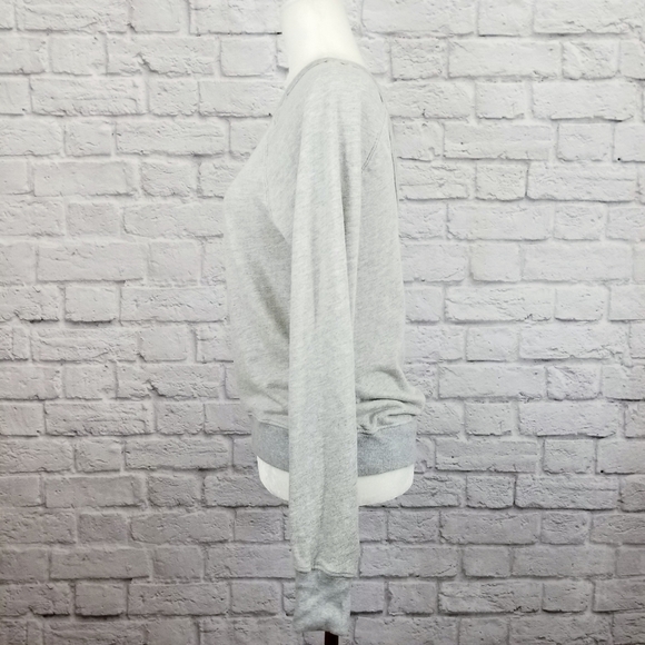 Pam & Gela cutout strappy back light heather gray sweatshirt women's size S NWT - Picture 5 of 9